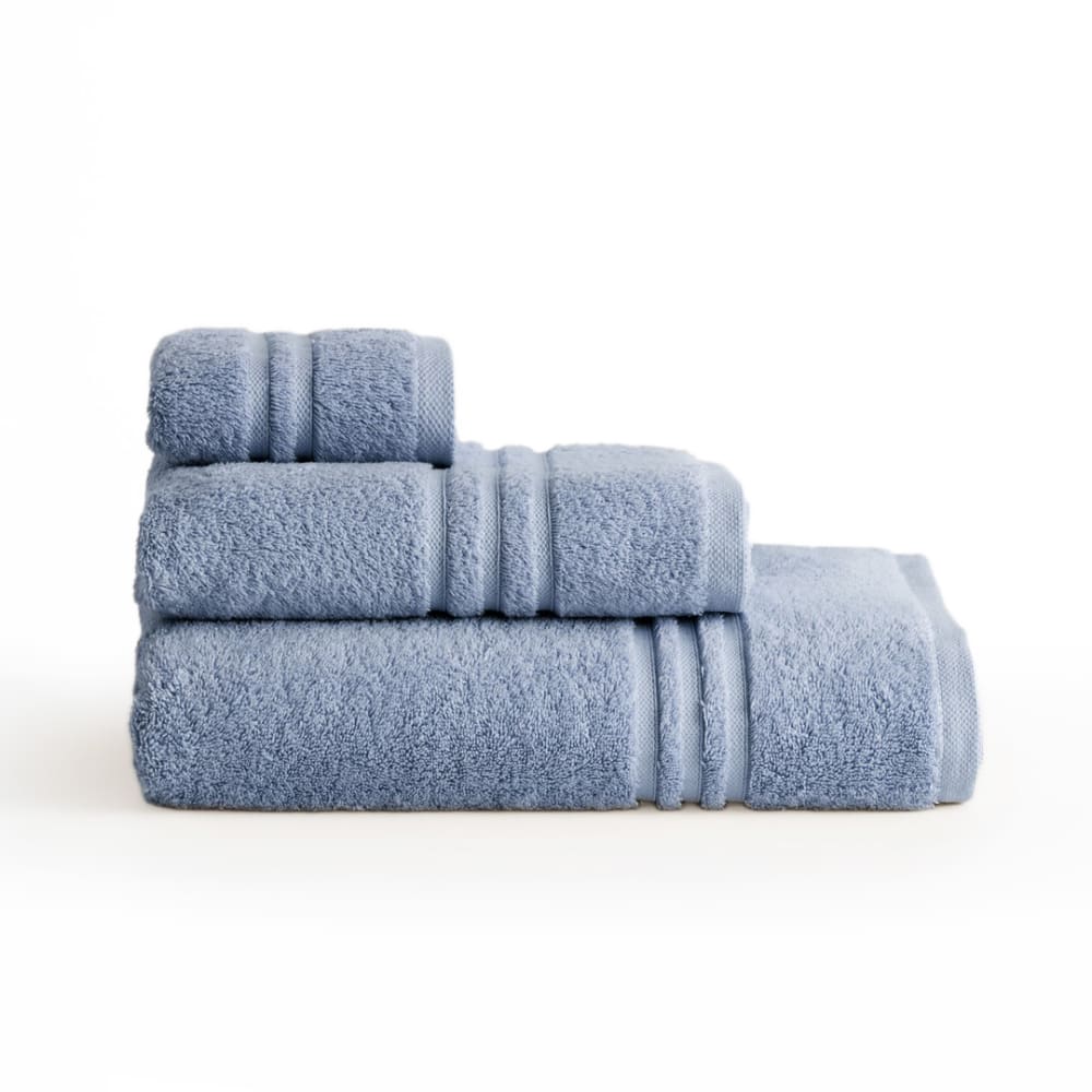 Lot 3 serviettes douche en coton bleu océan&nbsp;(30x50+50x100+70x140)