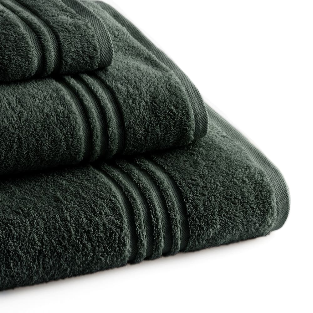 Set mit 3 dunkelgrünen Baumwoll-700g Badetüchern