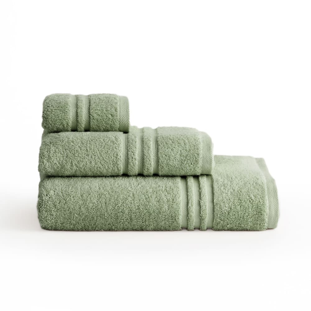 Boheme Set mit 3 olivgrünen Baumwoll-700g Badetüchern (30x50+50x100+70x140) style modern Öko-Tex Zertifikat - Baumwolle