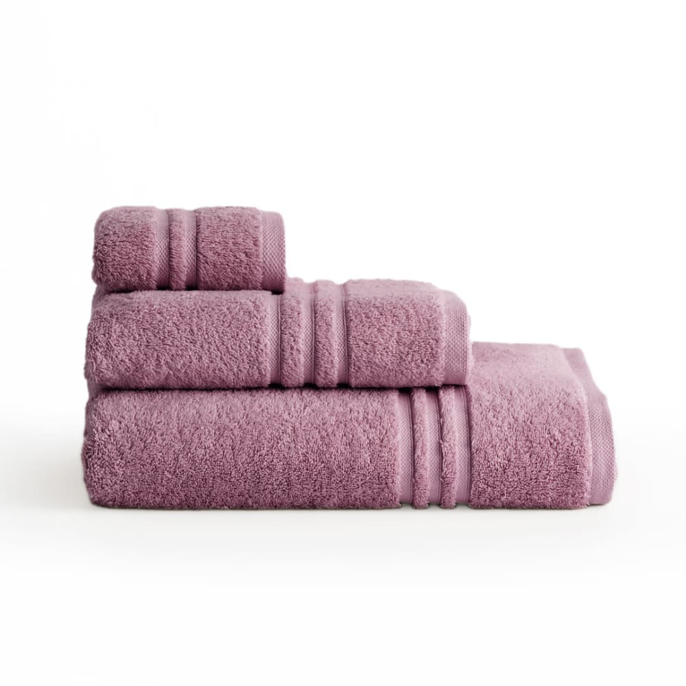 Lot 3 serviettes douche en coton rose (30x50)+(50x100)+(70x140)