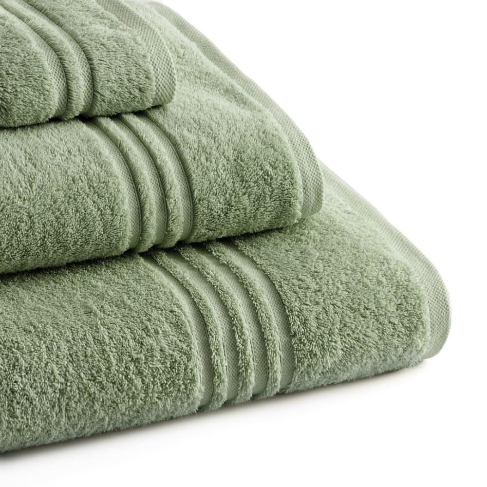 Set mit 3 olivgrünen Baumwoll-700g Badetüchern