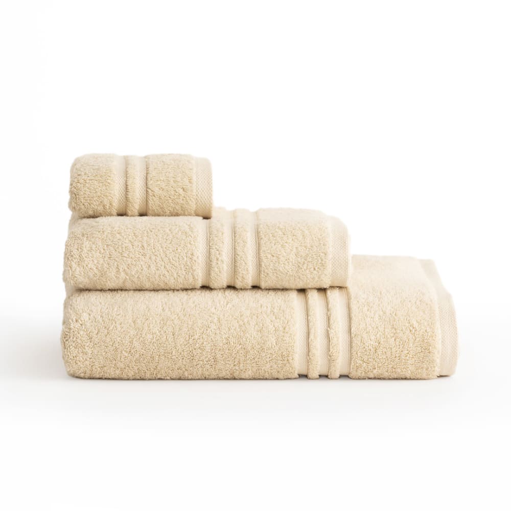 Boheme Set mit 3 beigen Baumwoll-700g Badetüchern (30x50+50x100+100x150) style modern Öko-Tex Zertifikat - Baumwolle