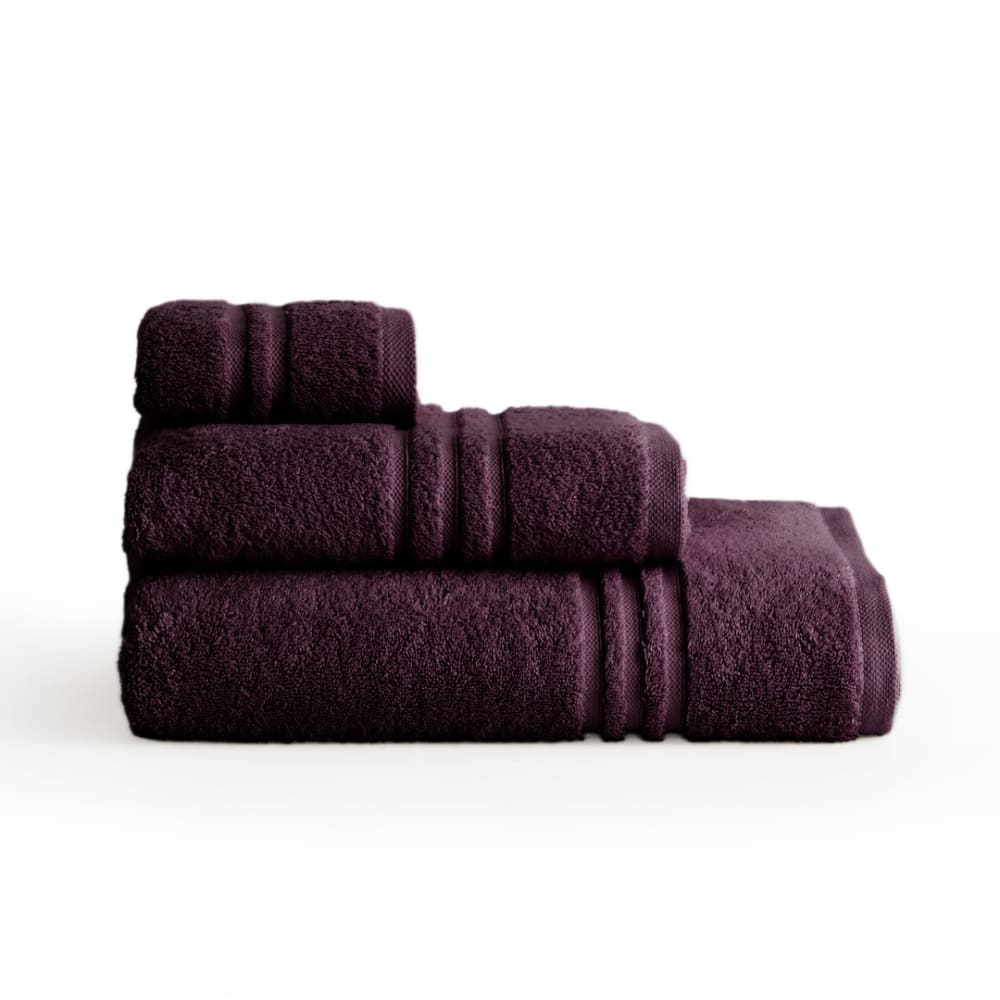 Boheme Set mit 3 lila Baumwoll-700g Badetüchern(30x50+50x100+70x140) style modern Violett Öko-Tex Zertifikat Baumwolle