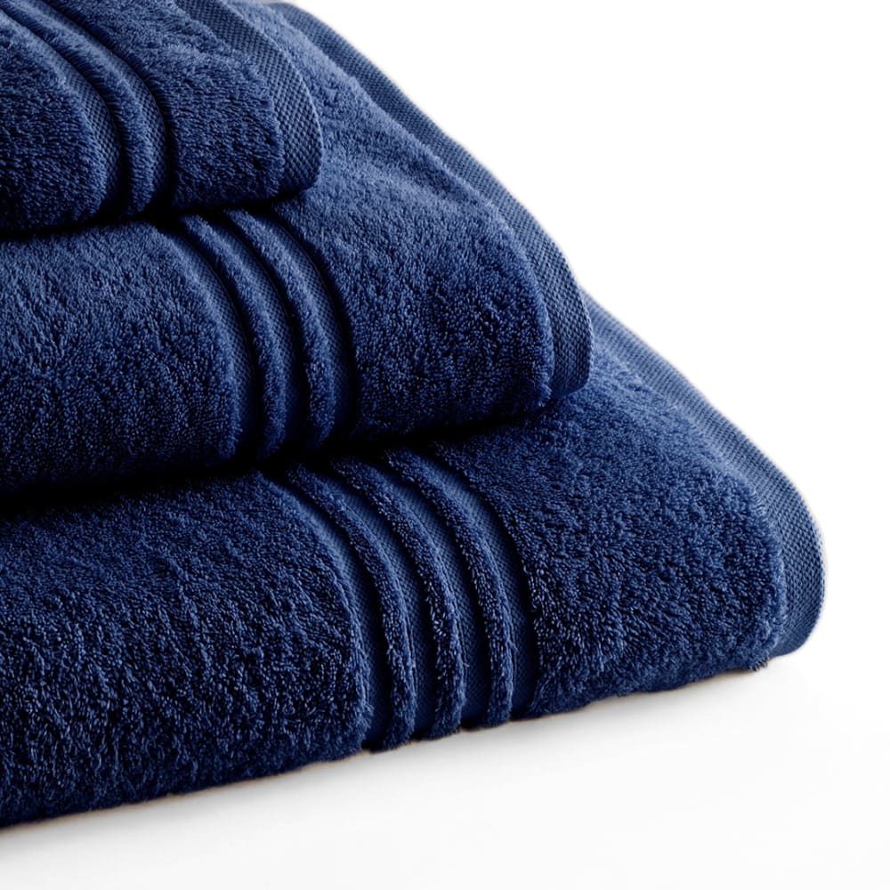 Set mit 3 marineblauen Baumwoll-700g Badetüchern
