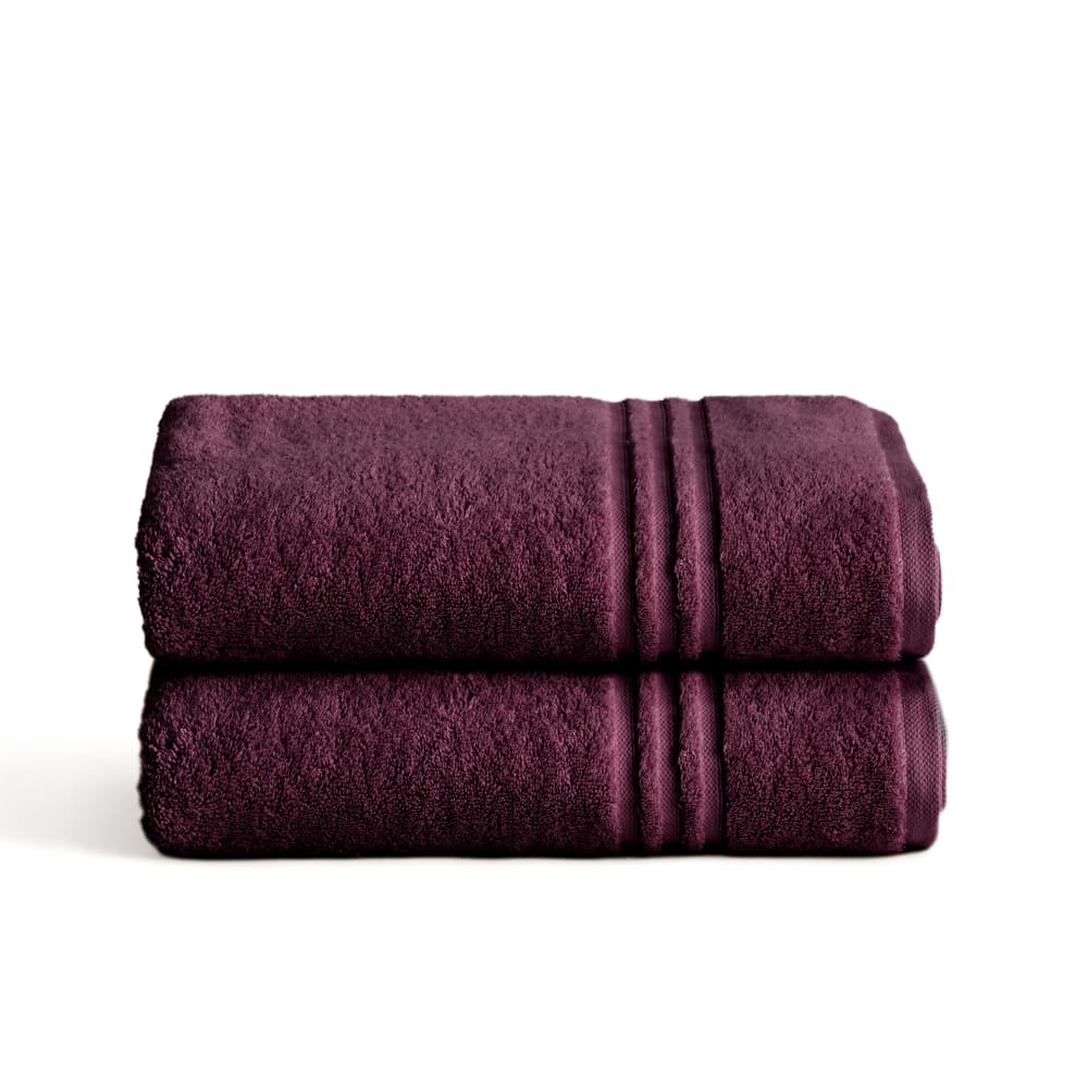 Boheme Set mit 2 lila Baumwollhandtüchern (30x50) style modern Violett Öko-Tex Zertifikat Baumwolle