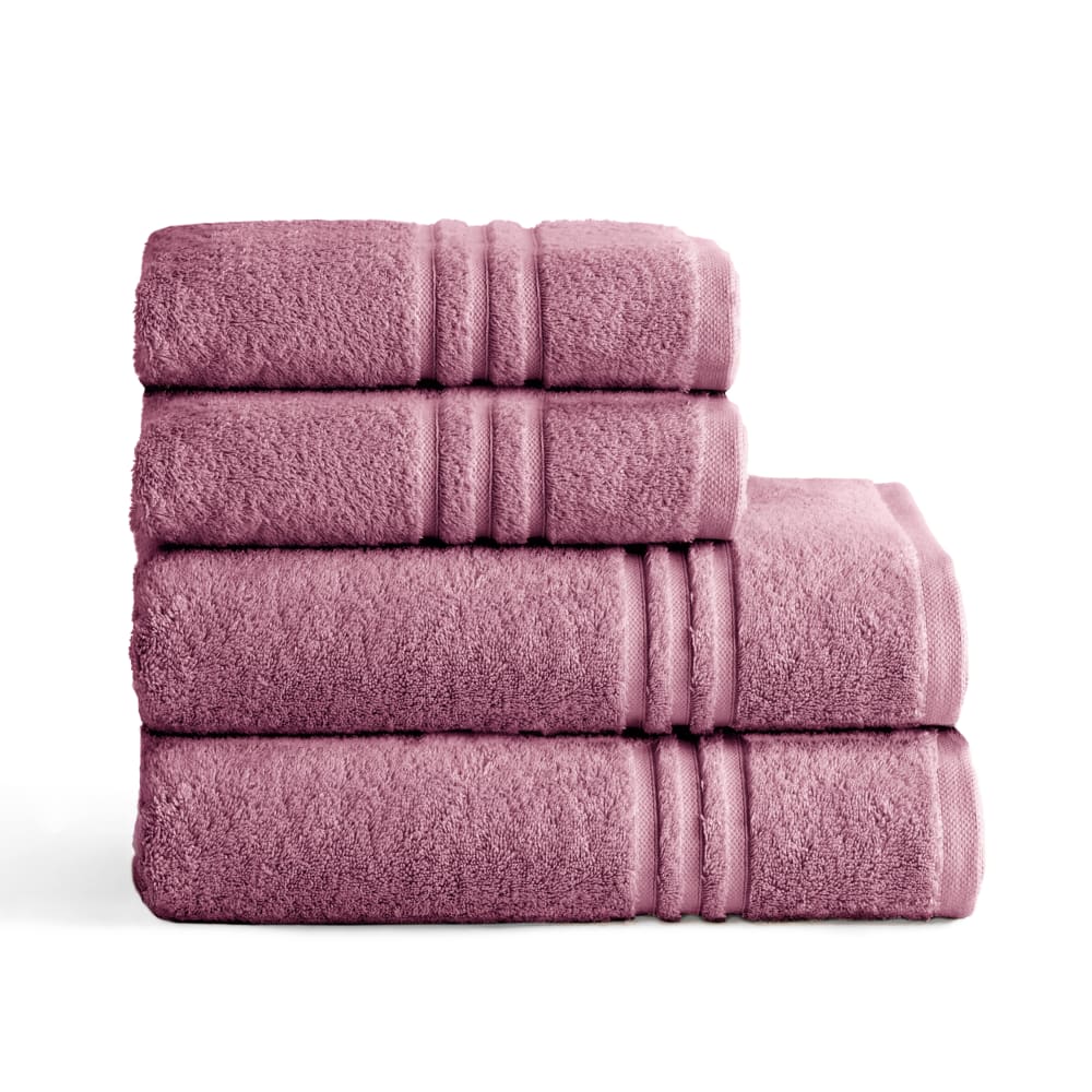 Boheme Set mit 4 rosa Baumwoll-700g Badetüchern (50x100)+ (70x140) style modern Öko-Tex Zertifikat - Baumwolle