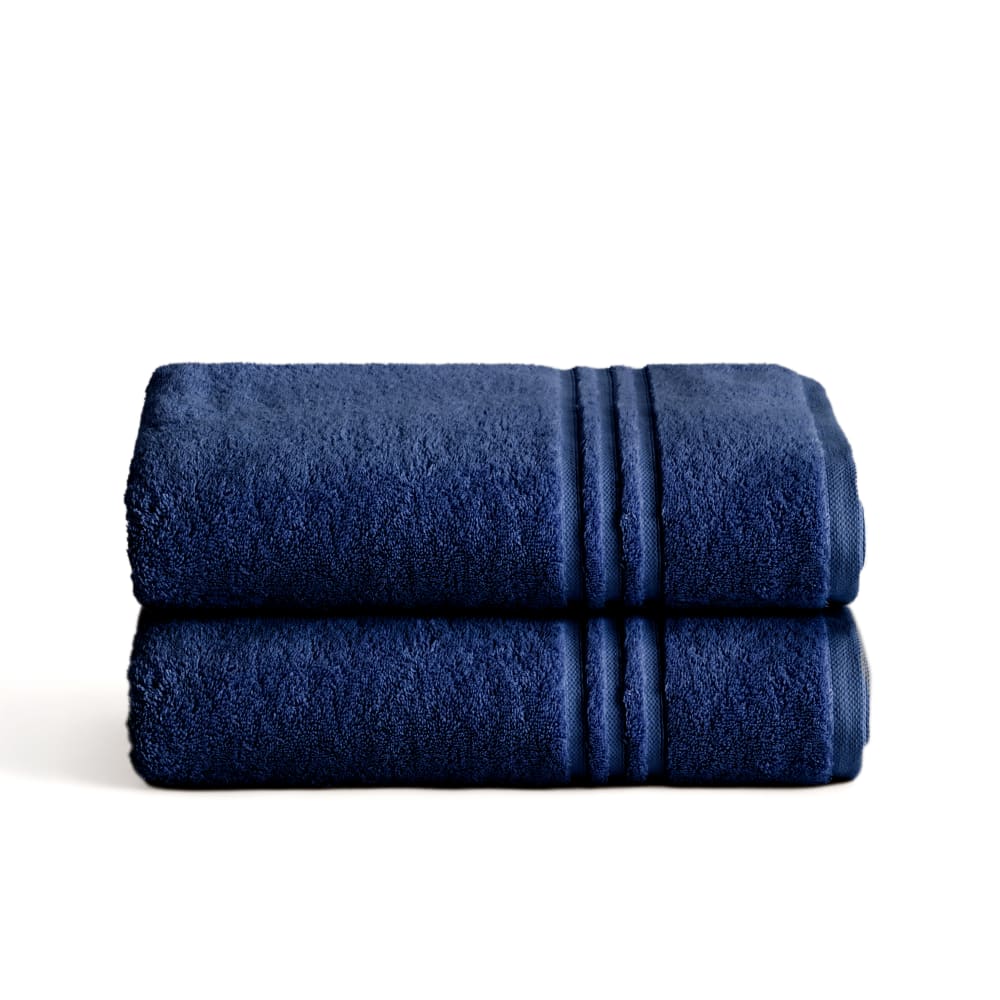 Boheme Set mit 2 marineblauen Baumwollhandtüchern (30x50) style modern Öko-Tex Zertifikat - Baumwolle
