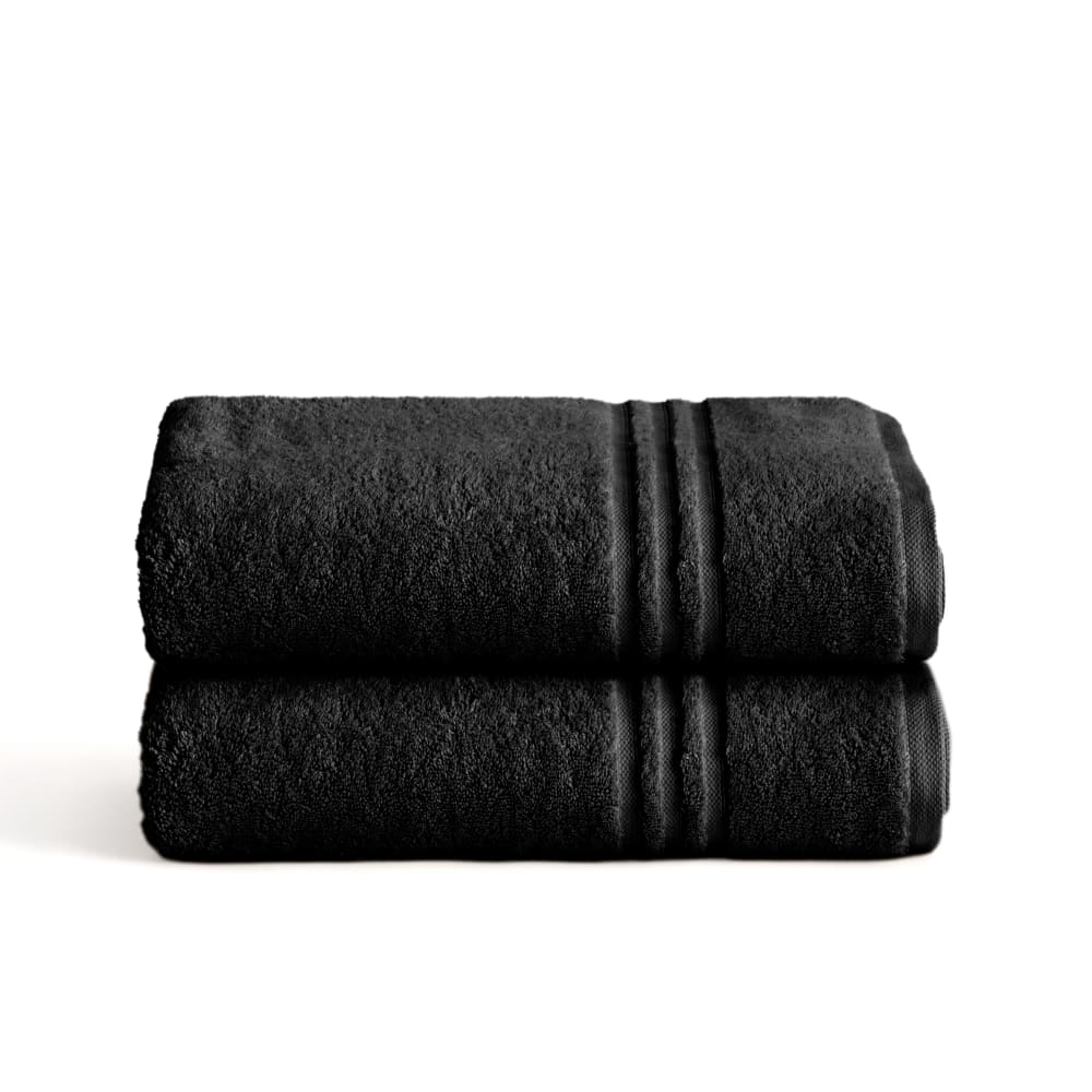 Boheme Set mit 2 schwarzen Baumwollhandtüchern (30x50) style modern Öko-Tex Zertifikat - Baumwolle