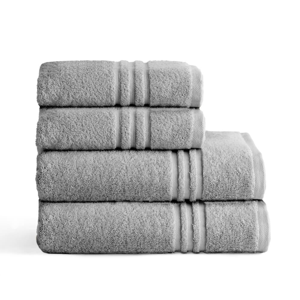 Boheme Set mit 4 grauen Baumwoll-700g Badetüchern (50x100)+ (70x140) style modern Öko-Tex Zertifikat - Baumwolle