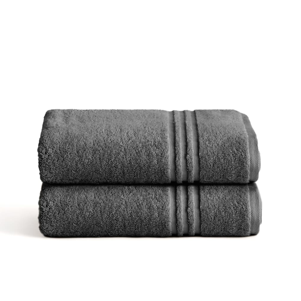 Boheme Set mit 2 dunkelgrauen Baumwolle-700gr Handtüchern (50x100) style modern Öko-Tex Zertifikat - Baumwolle
