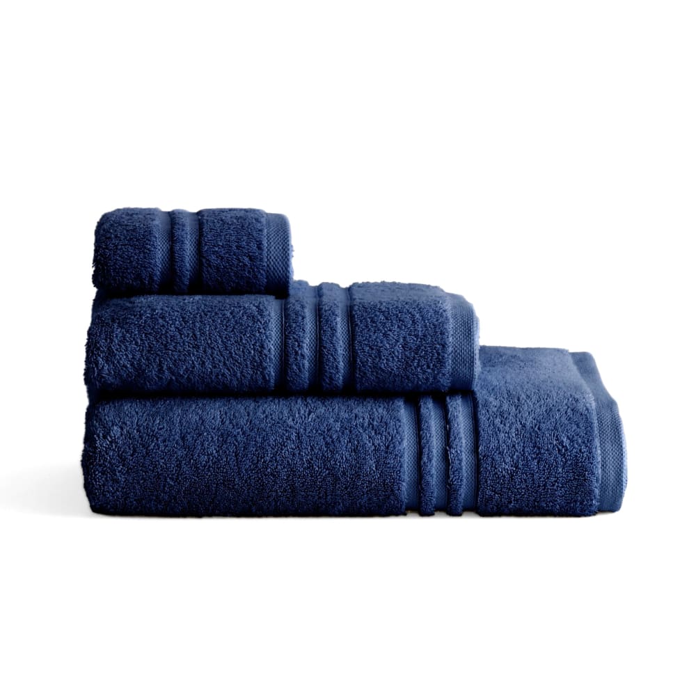 Boheme Set mit 3 marineblauen Baumwoll-700g Badetüchern(30x50+50x100+100x150) style modern Öko-Tex Zertifikat - Baumwolle