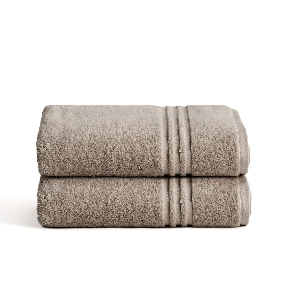 Lot 2 serviettes 700g toilette en coton pierre 2(30x50)