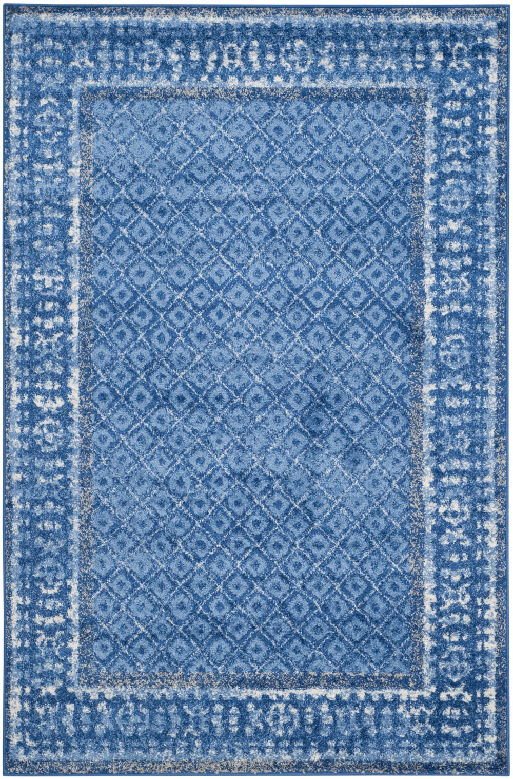 Tapis contemporain en polypropylène bleu, 155 x 229 cm