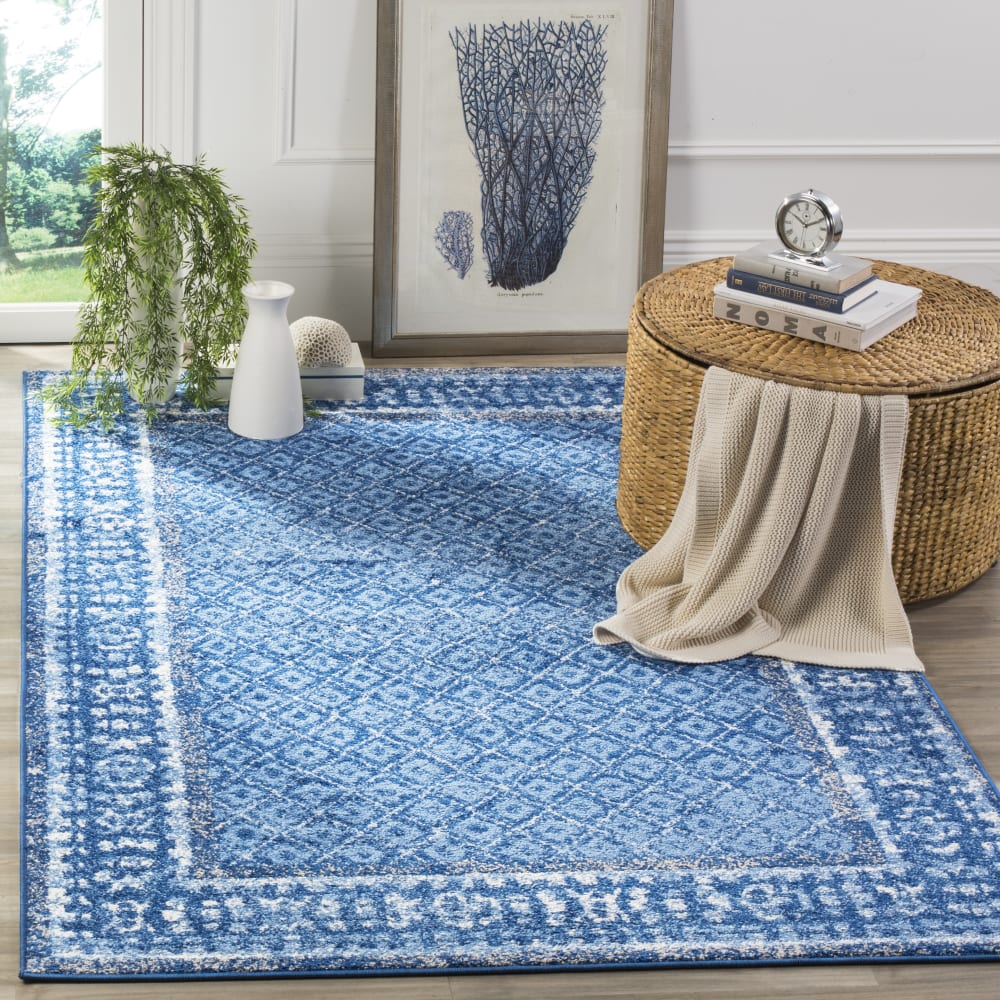 Tapis contemporain en polypropylène bleu, 155 x 229 cm — vue 3