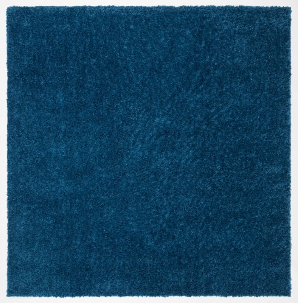 Tapis shag en polypropylène bleu, 236 x 236 cm