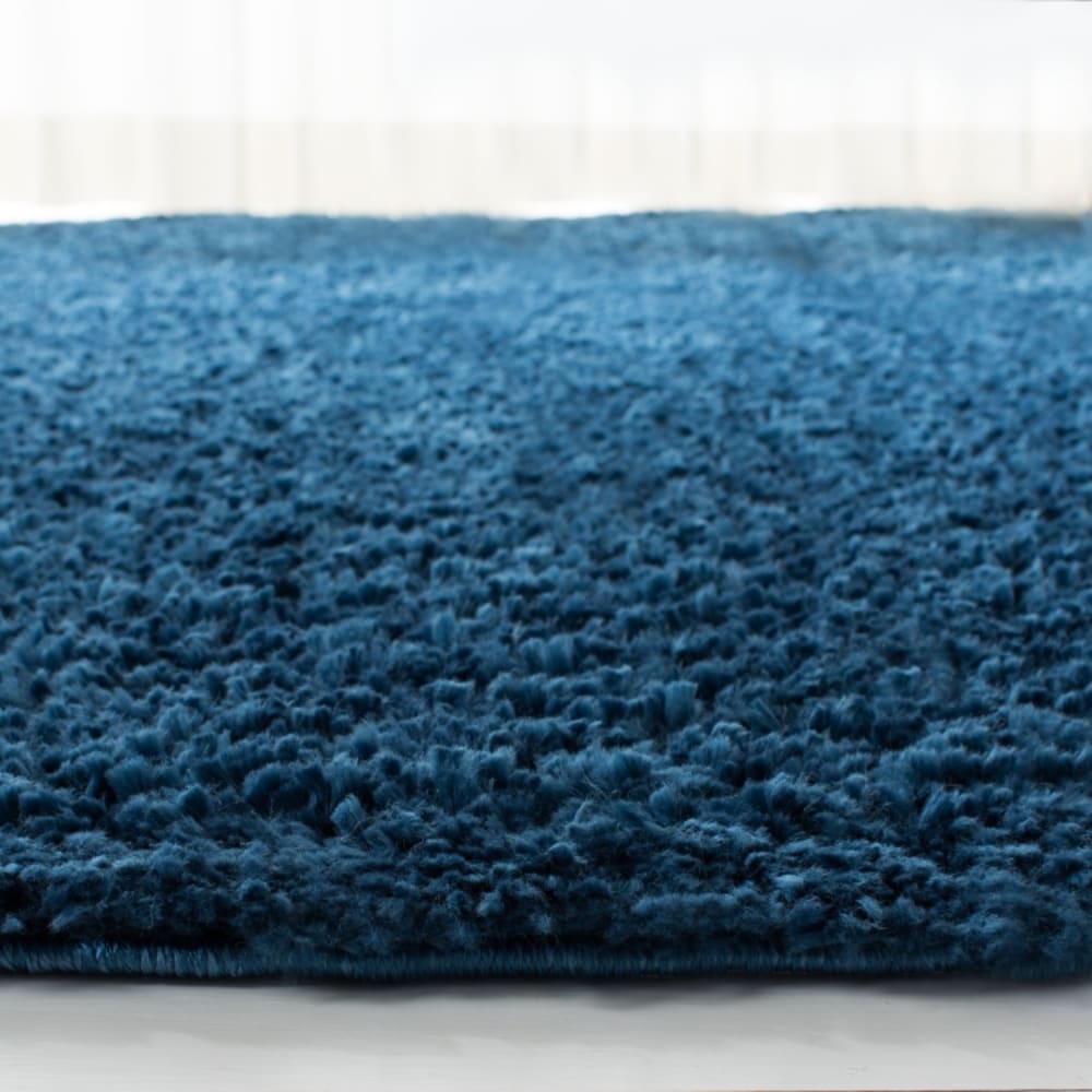 Tapis shag en polypropylène bleu, 236 x 236 cm — vue 3