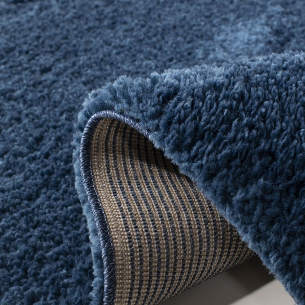 Tapis shag en polypropylène bleu, 236 x 236 cm — vue 4