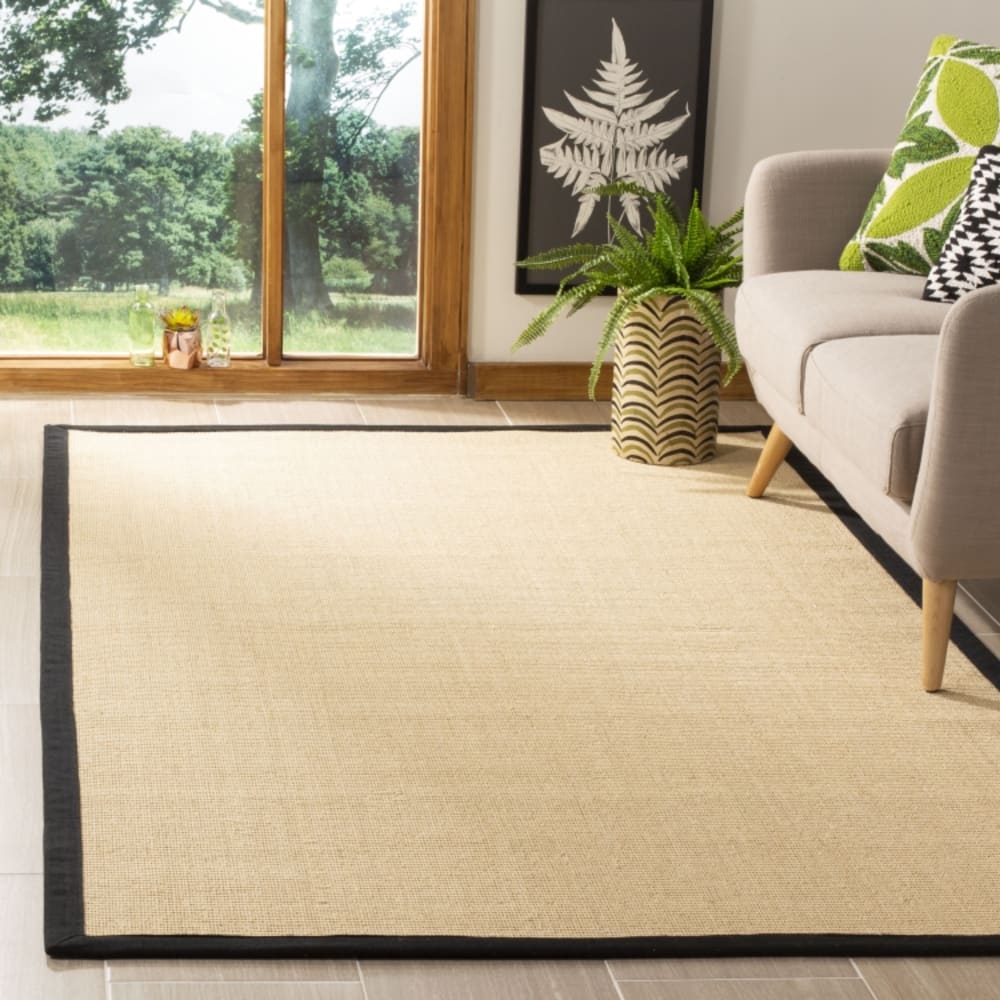 Tapis fibre naturelle en sisal beige/noir, 61 x 91 cm — vue 3