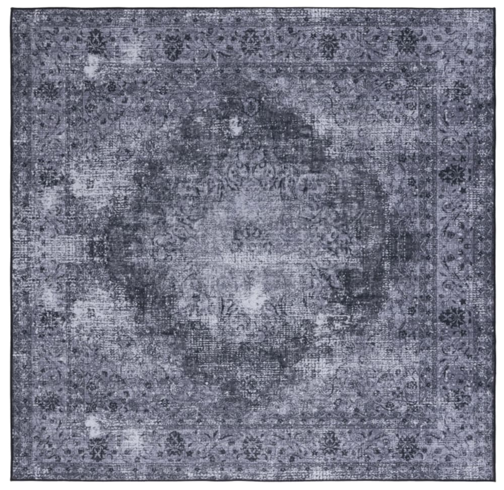 Tapis de transition en polyester noir/gris, 183 x 183 cm