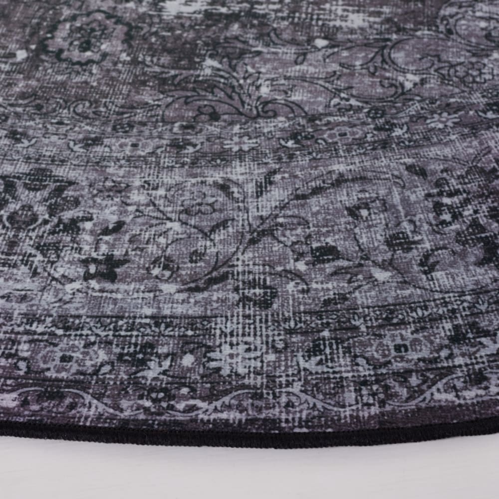 Tapis de transition en polyester noir/gris, 183 x 183 cm — vue 3