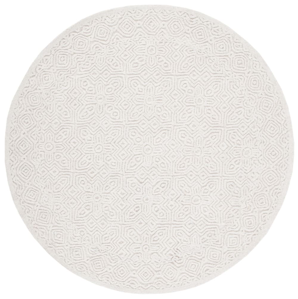 Tapis de transition en laine blanc, 183 cm