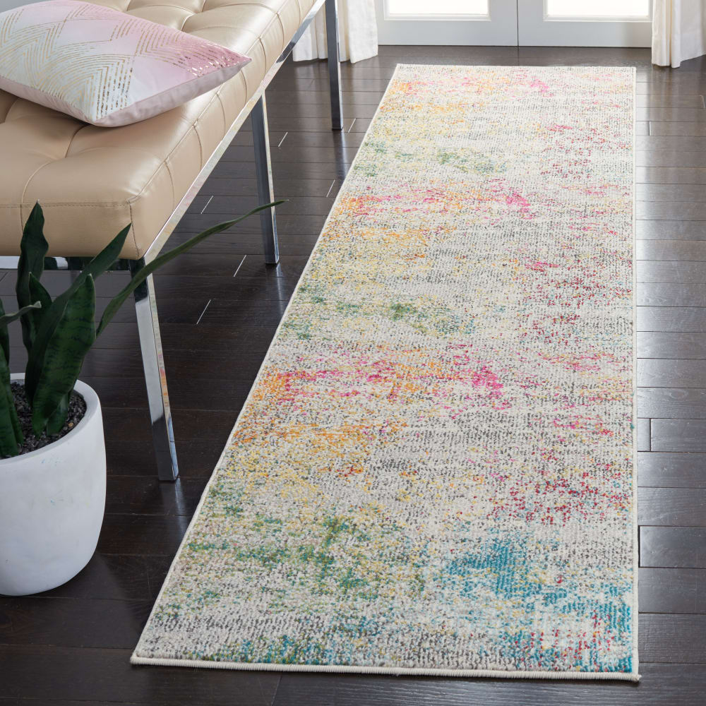 Tapis contemporain en polypropylène gris/or, 66 x 183 cm — vue 3