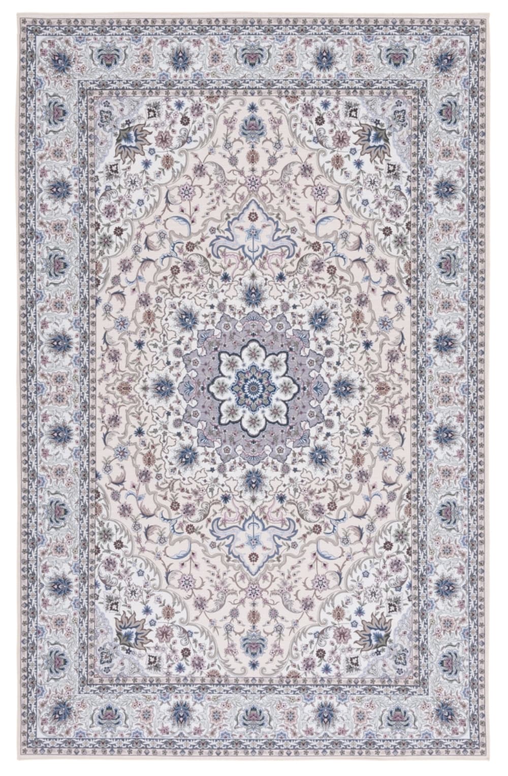 Tapis de transition en polyester beige/vert, 152 x 244 cm