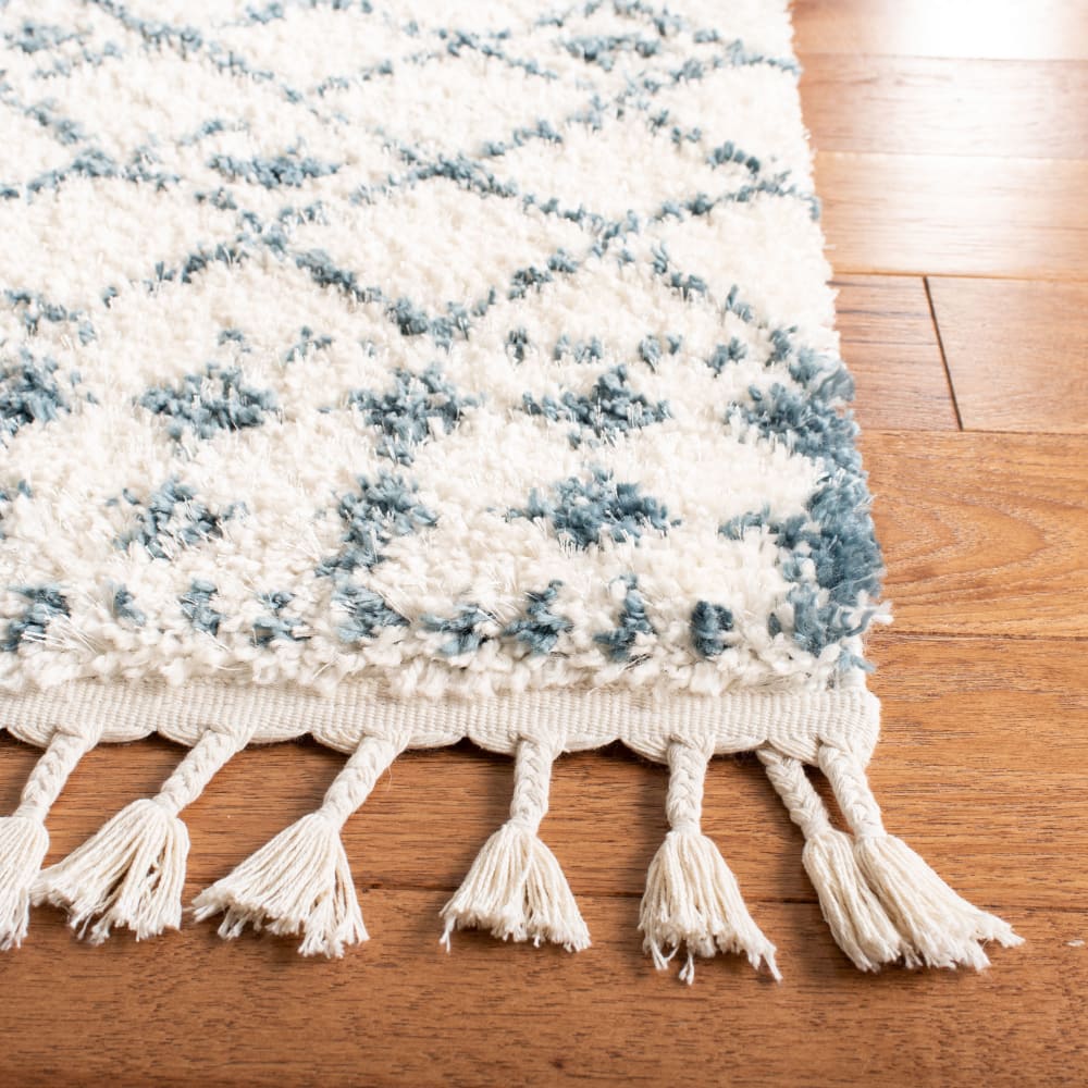 Tapis en polypropylène beige/bleu, 66 x 244 cm — vue 4