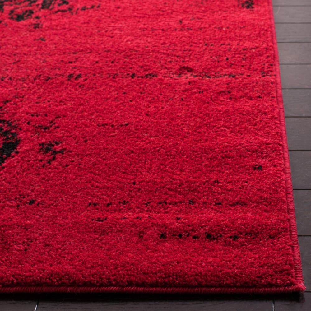 Tapis patiné en polypropylène rouge/noir, 155 x 229 cm — vue 4