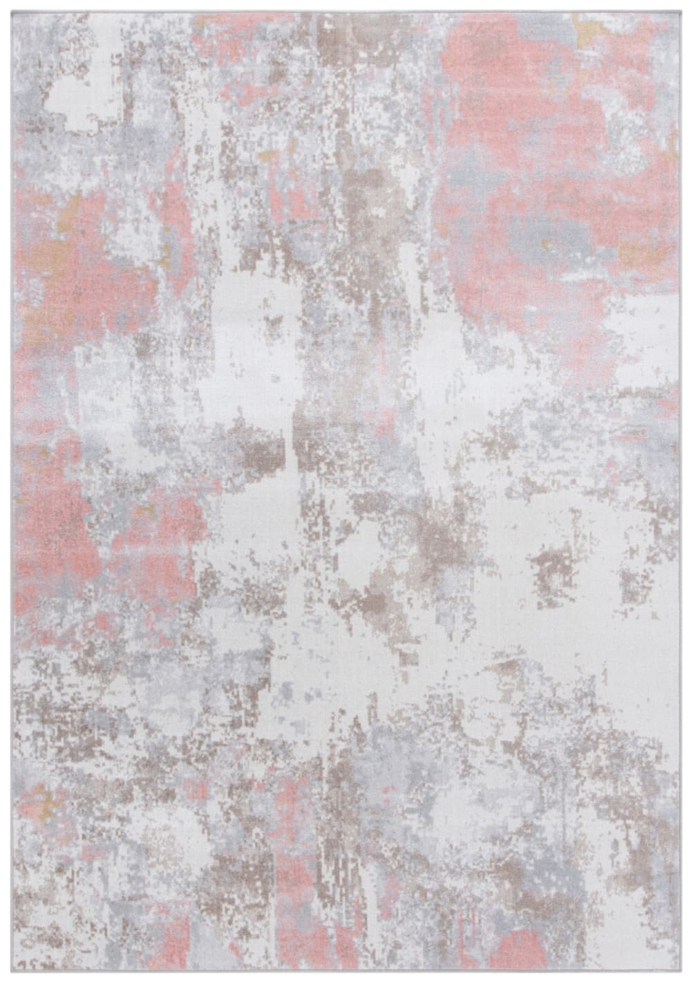 Tapis contemporain en polyester blanc/gris, 201 x 274 cm