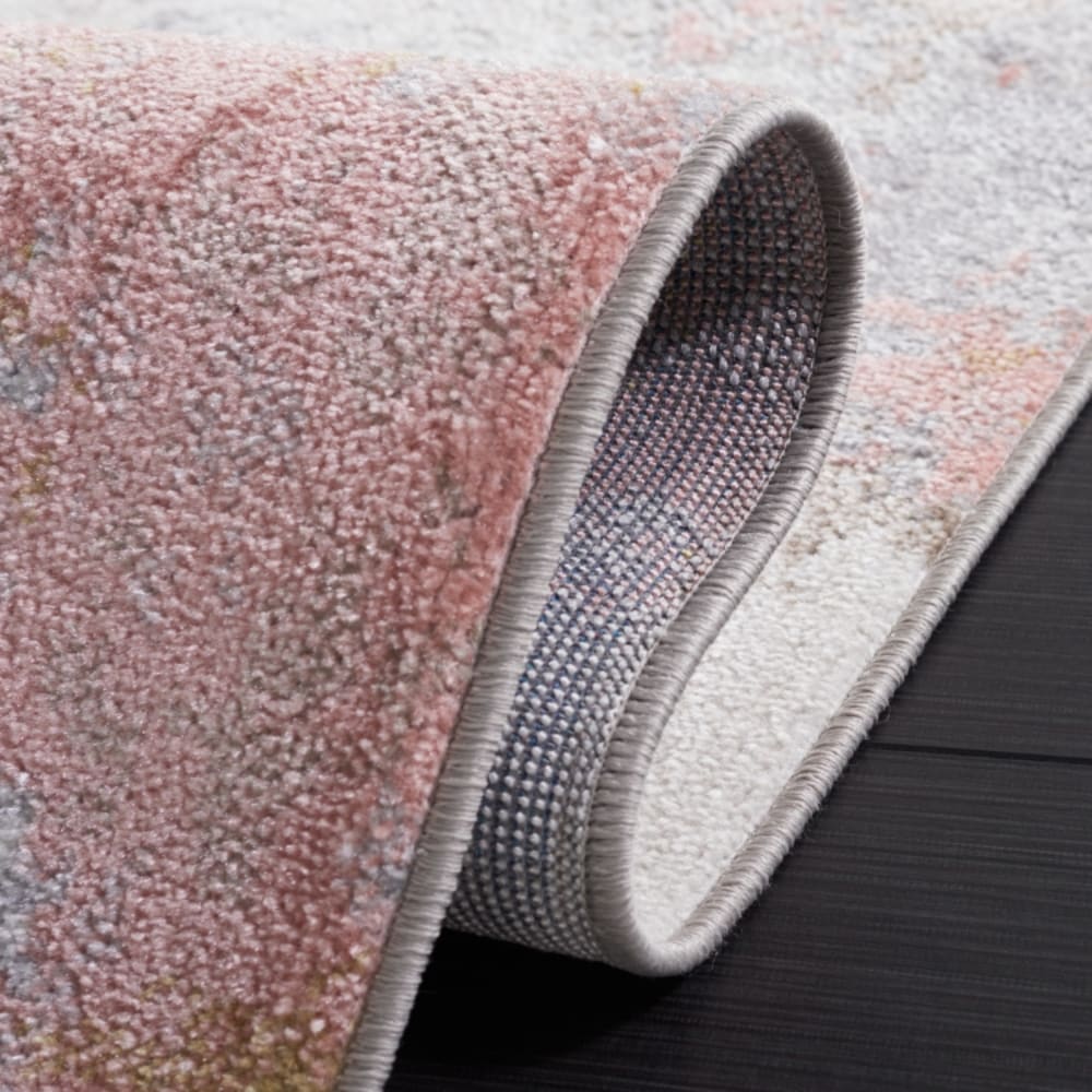 Tapis contemporain en polyester blanc/gris, 201 x 274 cm — vue 4