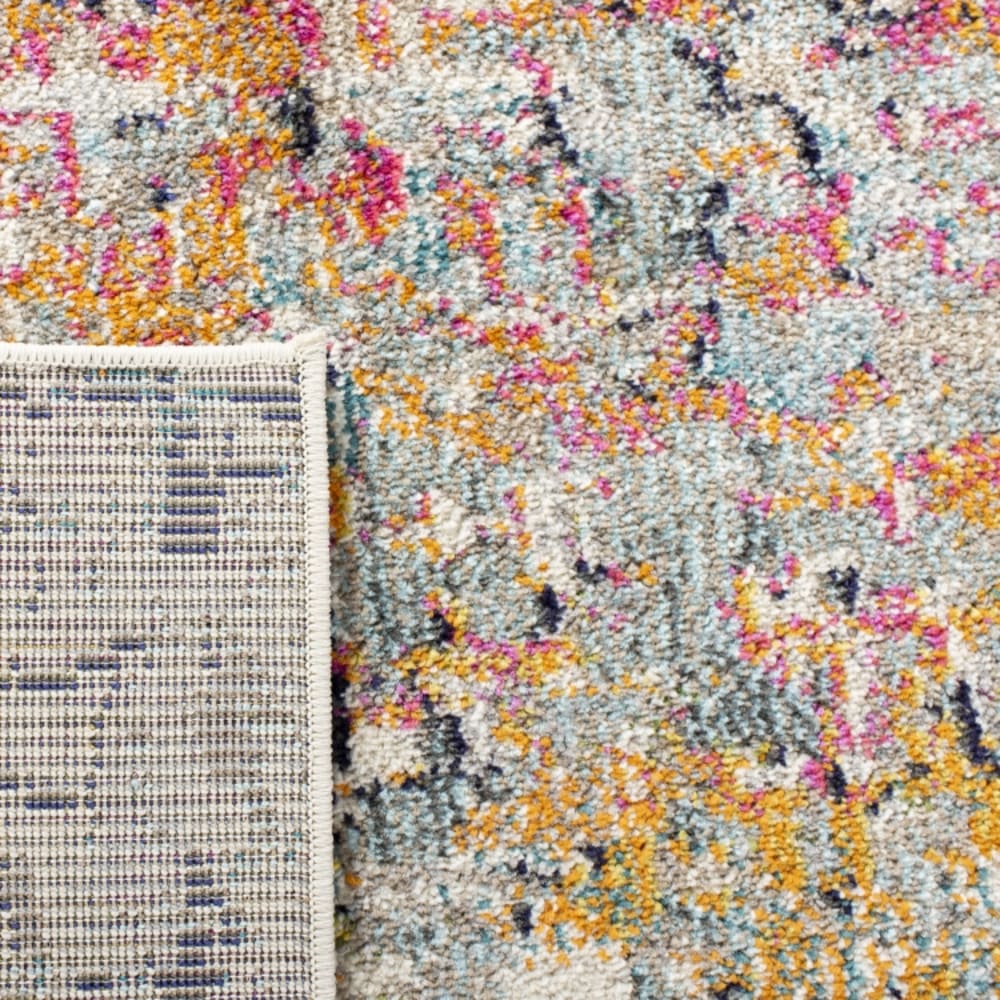 Tapis contemporain en polypropylène gris/rose, 201 x 201 cm — vue 3