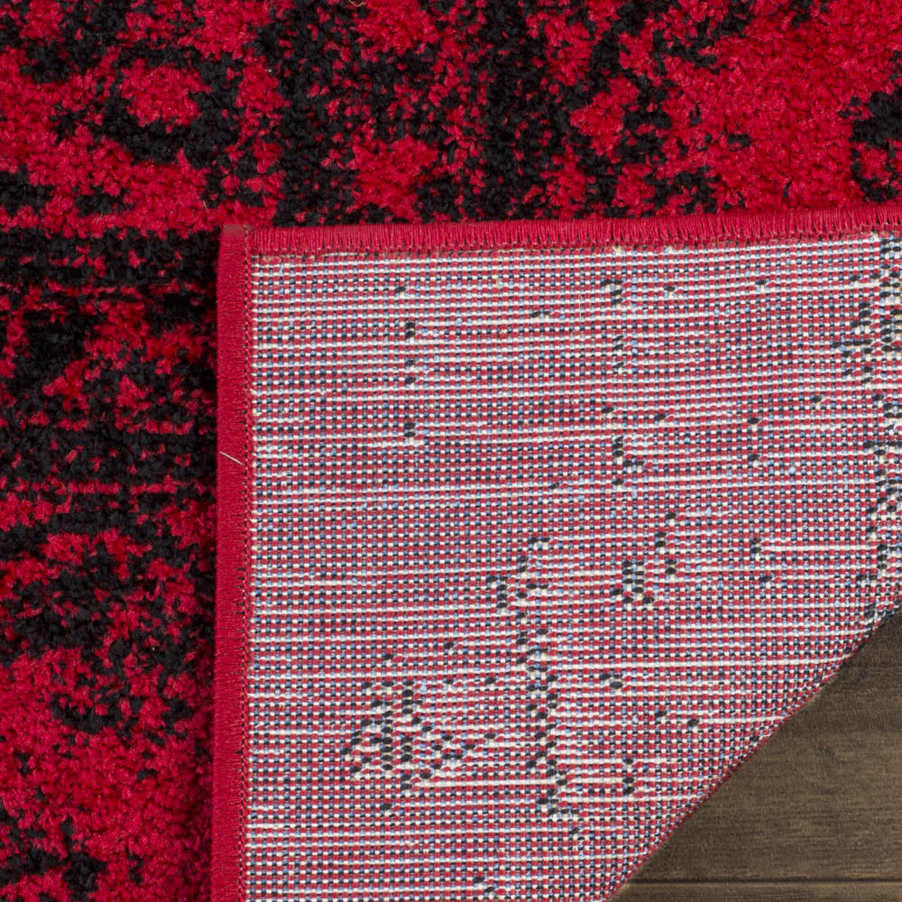 Tapis patiné en polypropylène rouge/noir, 91 x 152 cm — vue 3