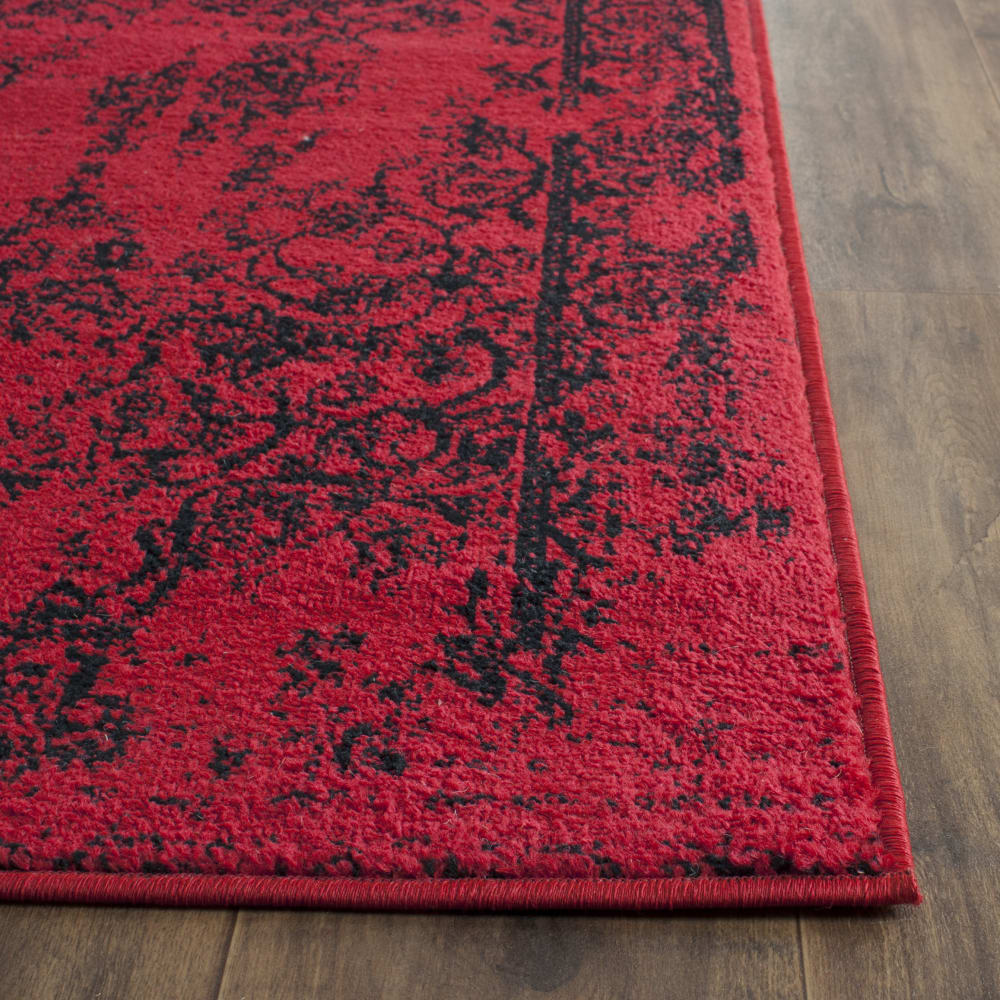 Tapis patiné en polypropylène rouge/noir, 91 x 152 cm — vue 4