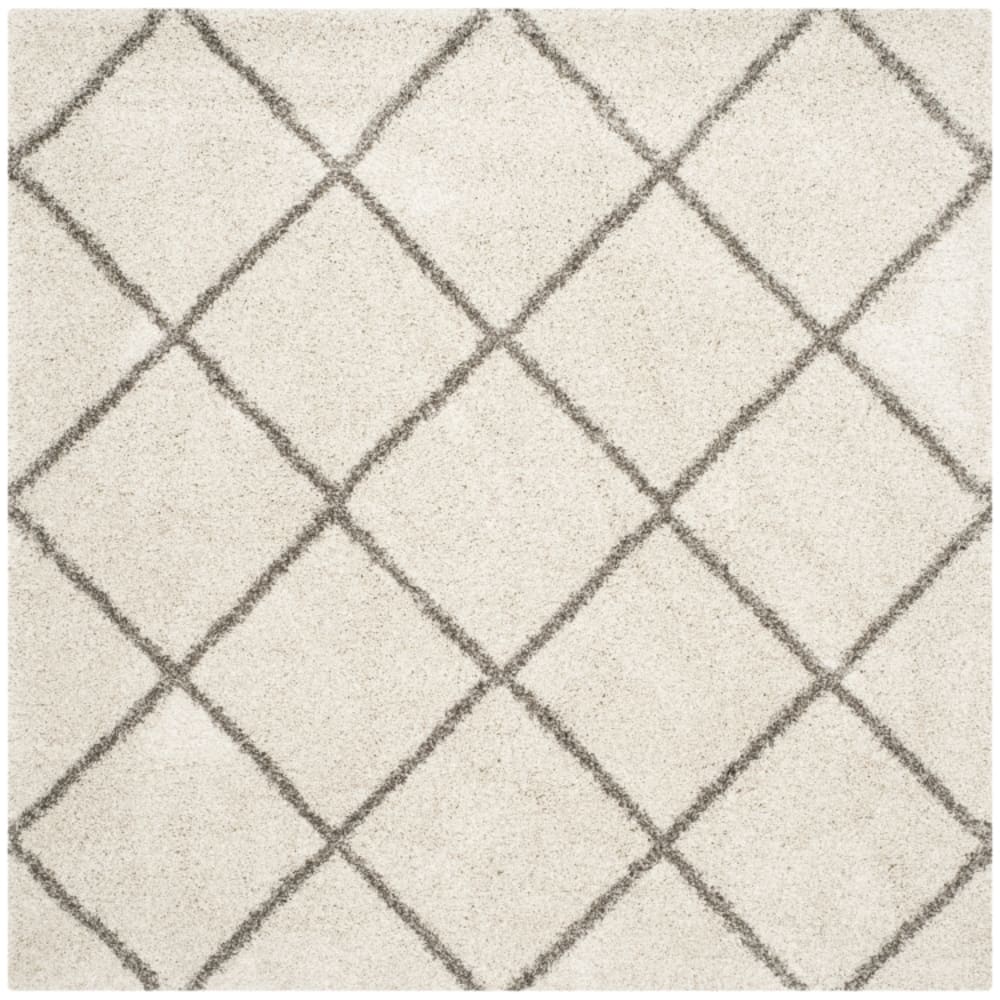 Tapis en polypropylène blanc/gris, 91 x 91 cm
