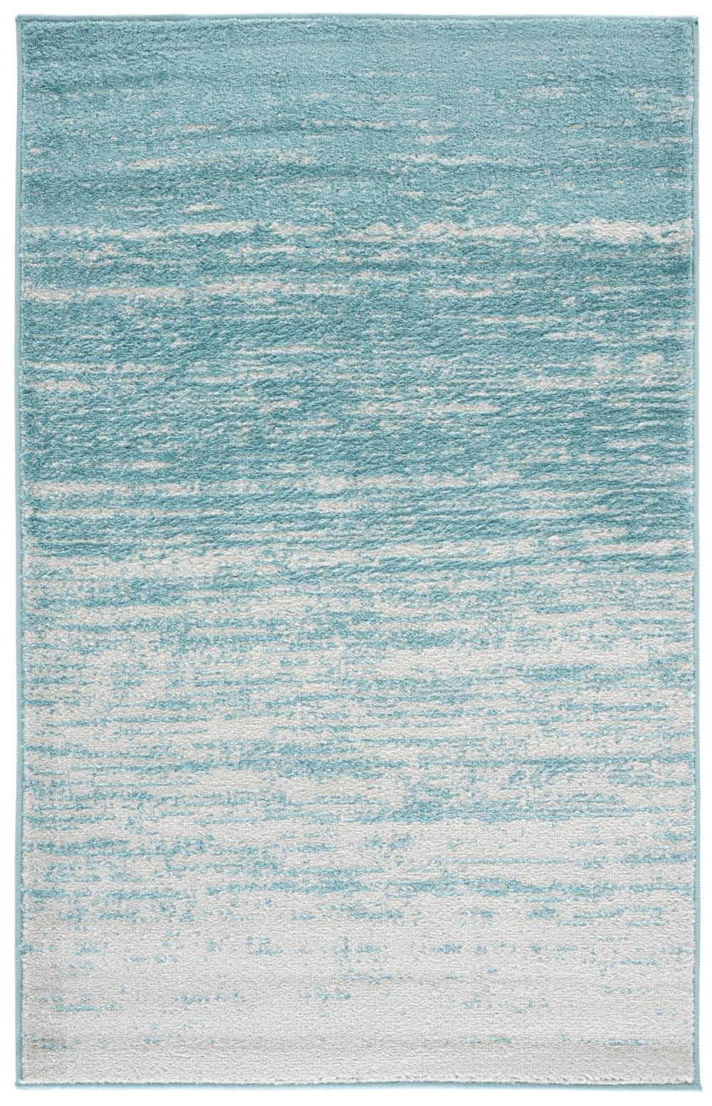 Tapis ombre moderne en polypropylène bleu/blanc, 91 x 152 cm
