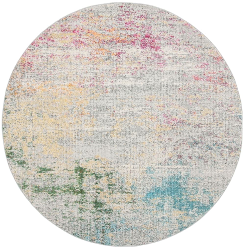 Tapis contemporain en polypropylène gris/or, 152 cm