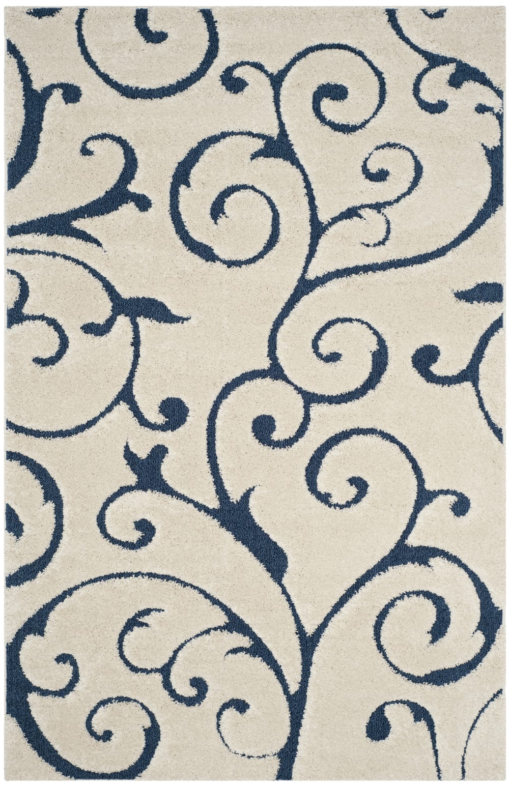 Tapis en polypropylène beige/bleu, 183 x 274 cm