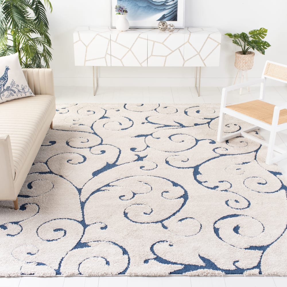 Tapis en polypropylène beige/bleu, 183 x 274 cm — vue 3