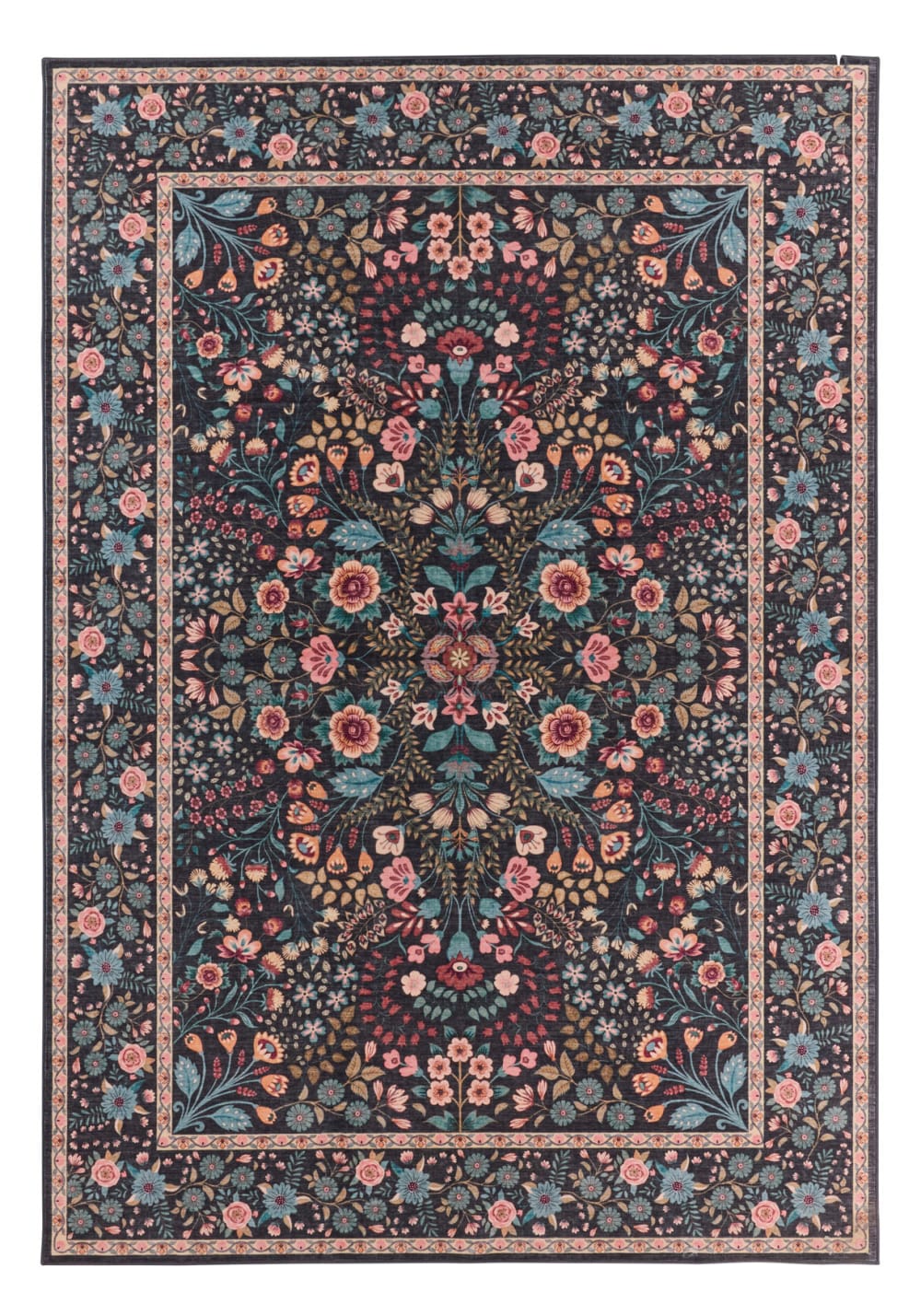 Tapis vintage oriental noir 160x220 cm