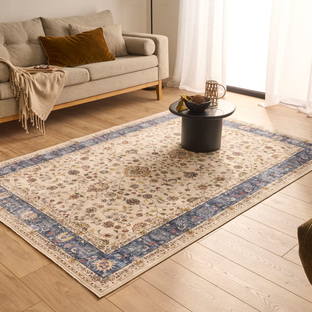 Tapis vintage oriental bleu 120x160 cm — vue 3