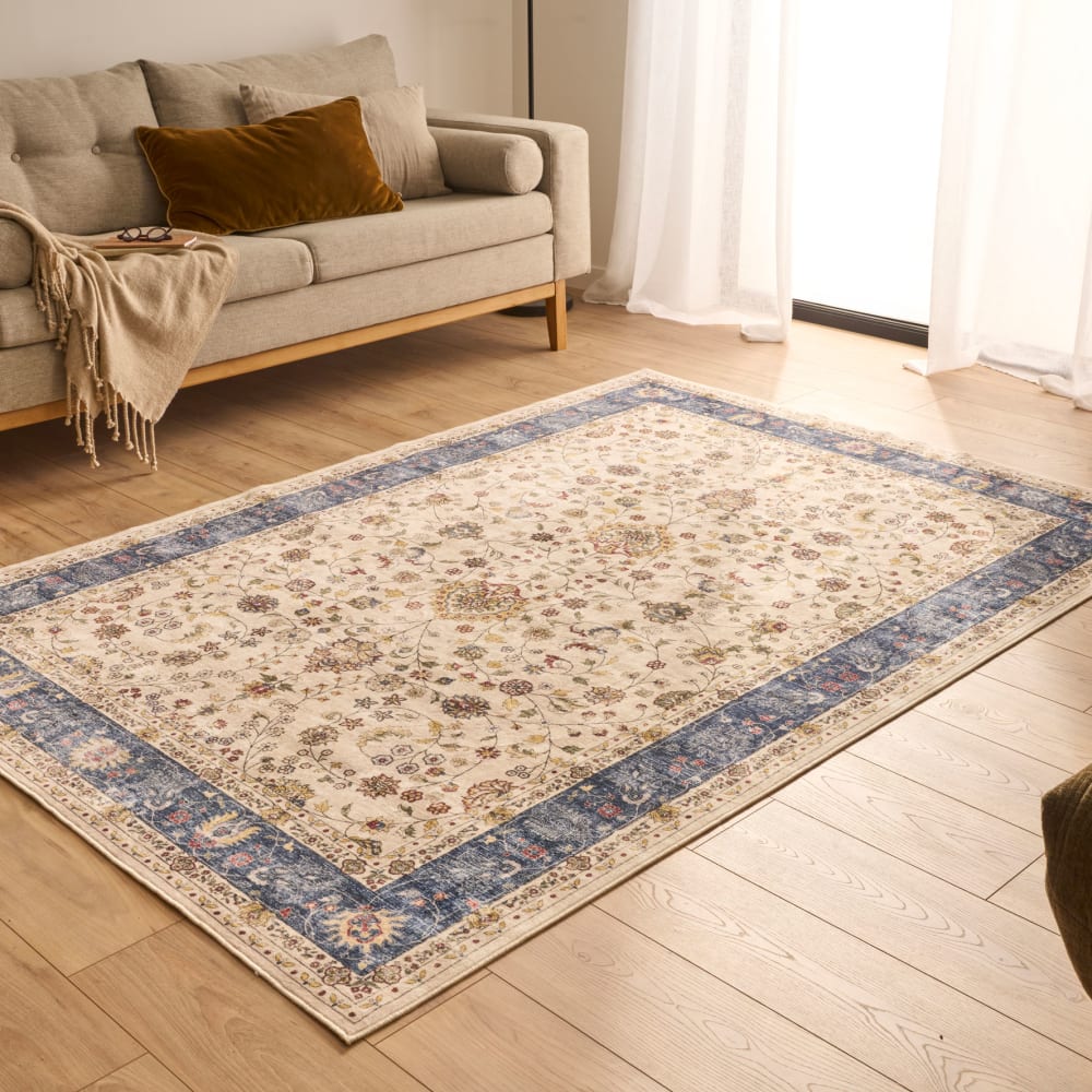 Tapis vintage oriental bleu 120x160 cm — vue 4