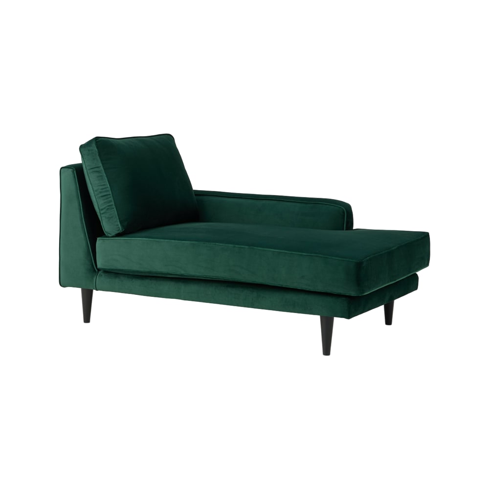 Méridienne tissu velours p150 vert emeraude — Beyit
