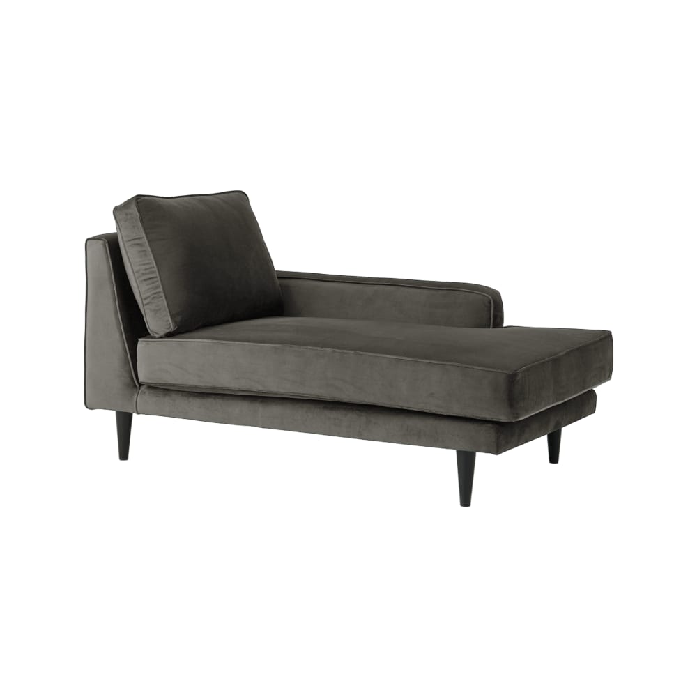 Méridienne tissu velours p150 gris clair — Beyit