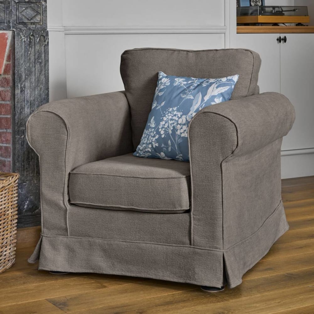 Fauteuil en tissu H 85 gris souris