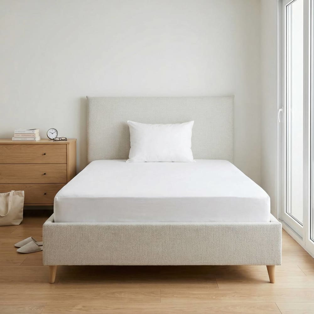 Protège matelas anti acariens et bactérien coton recyclé 140 x 190 cm - Maisons du Monde