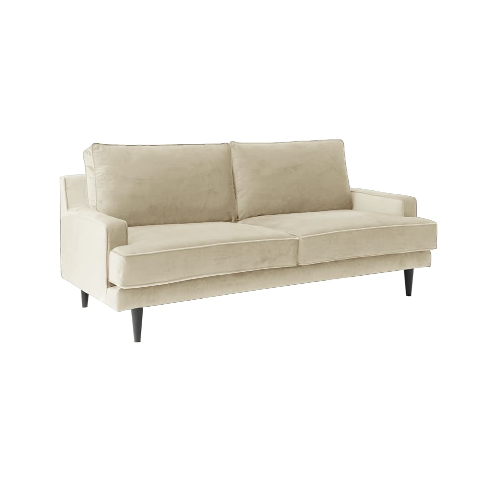 Canapé velours 3 places ecru