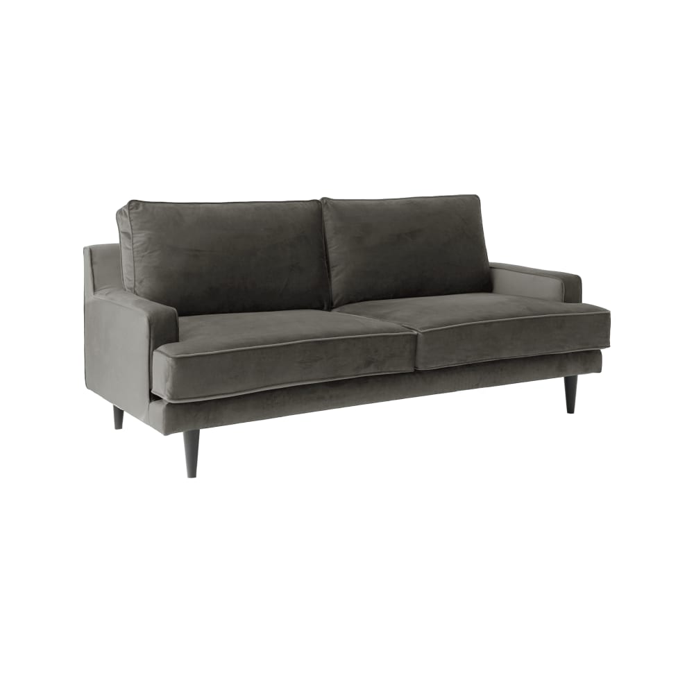 Canapé velours 2 places gris clair