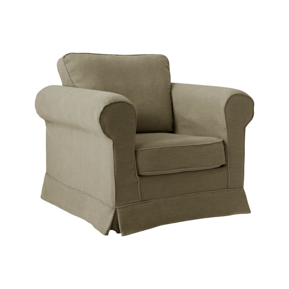 Fauteuil en tissu h 85 vert olive — Beyit