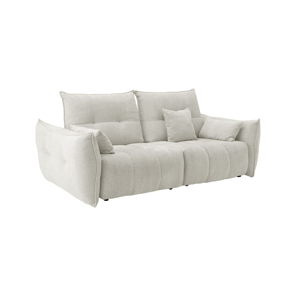 Canapé tissu avance-recule 3 places ecru